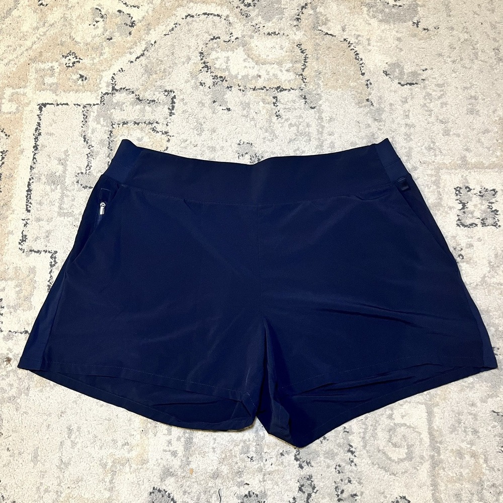 Athleta Brooklyn Shorts‎ Size 18 Navy Extra Pocket Stretchy Active Gym Exercise